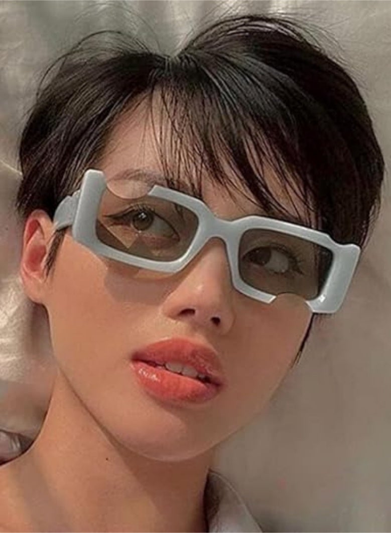 Shein Irregular Small Rectangular Sunglasses for Women and Men UV Protection - Image 1