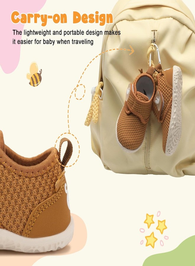 FEETCITY Baby Walking Shoes Barefoot Baby Shoes Infant Sneakers Newborn Crib Shoe Lightweight Flexible Slip On Shoe, Brown, 6-12 Months - Image 5