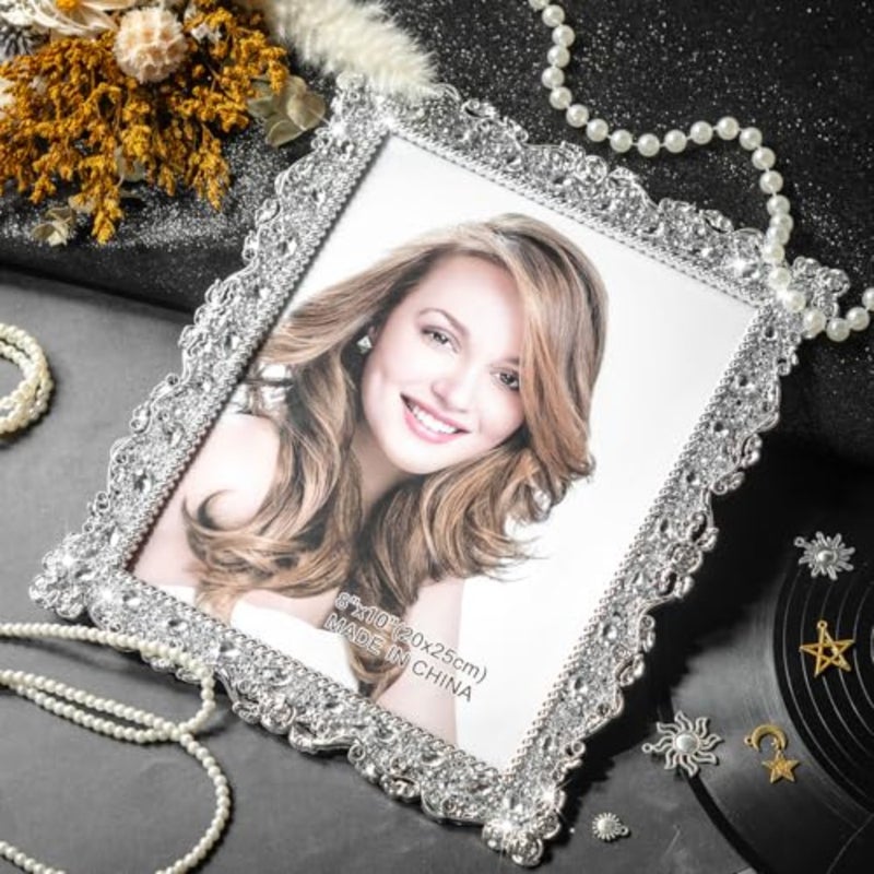 1 حزمة إطار صورة كريستال الراتنج إطار صورة الزفاف صورة جوهرة مع أحجار الراين صورة هدية لطاولة الزفاف سطح المكتب العرض - Image 2