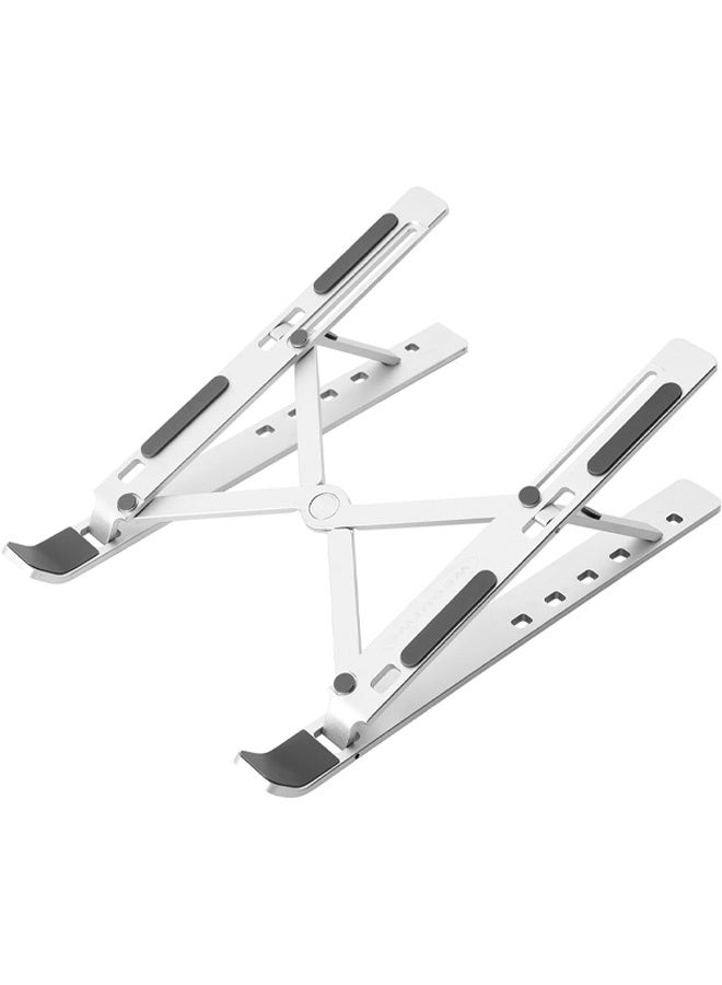 Ergonomic and Foldable Laptop Stand for Desk, Adjustable Riser, Fits All Laptops and Notebooks up to 17,Ultra-Thin,Ventilated Cooling,ABS+Silicone,Silver. - Image 3