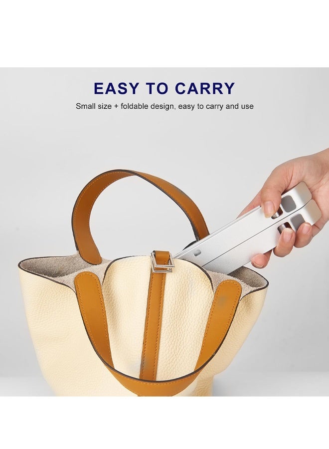 Ergonomic and Foldable Laptop Stand for Desk, Adjustable Riser, Fits All Laptops and Notebooks up to 17,Ultra-Thin,Ventilated Cooling,ABS+Silicone,Silver. - Image 4