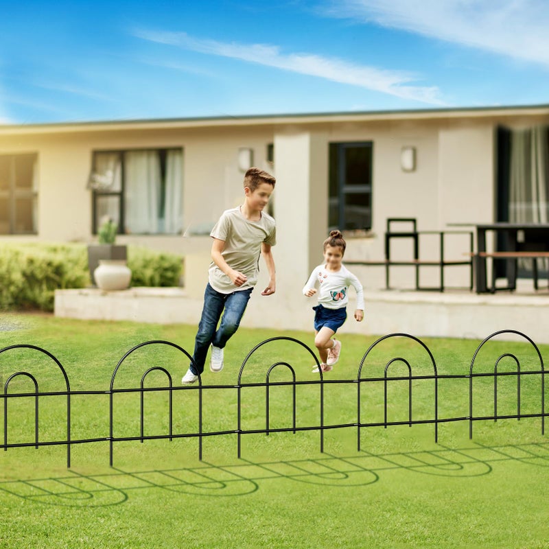 FOREHOGAR Decorative Black Garden Border Fence 18inX50ft Metal Wire Edging Flower Bed Folding Fences Panel Outdoor Garden Fencing Patio Edge Landscape for Yard - Image 2
