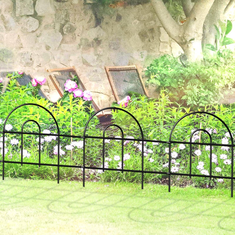 FOREHOGAR Decorative Black Garden Border Fence 18inX50ft Metal Wire Edging Flower Bed Folding Fences Panel Outdoor Garden Fencing Patio Edge Landscape for Yard - Image 1