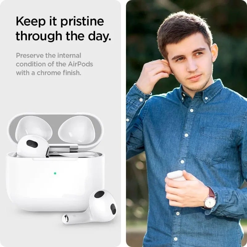 Metal Dustproof Sticker for Airpods Pro Headphone Covers for Airpods Pro 3 2 Headphones Case Protective with Cleaning Brush - Image 2