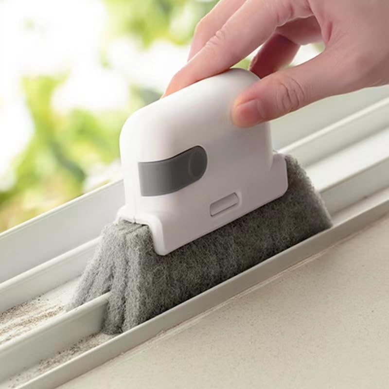 SIMXEN 2 in 1 Multifunctional Groove Cleaning Brush Window Sliding Door Track Cleaning Brush with Dust Collector,Cleaning Brush for Door and Window Gaps,Ideal Cleaning Tool for Doors and Window - Image 1