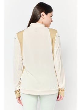 Adidas Women Sportswear Fit Long Sleeve Running Top, Beige  - Image 4
