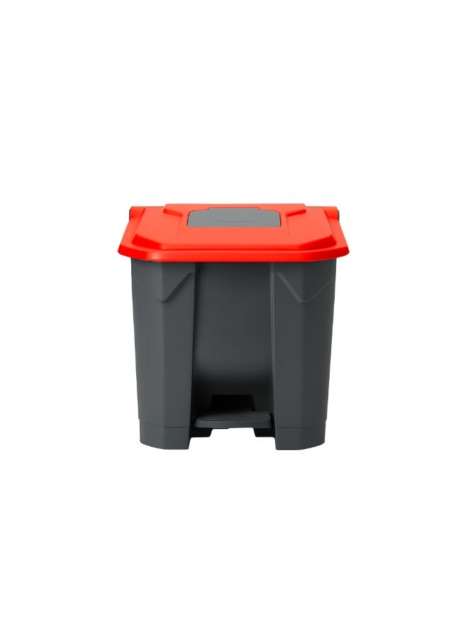 بلانيت سلة قمامة ببدّال قدم مع غطاء صندوق نفايات بلاستيكي متين، تحكّم بالروائح وتشغيل بدون لمس للمطبخ والمكتب والحمام | حجم كبير( Liter 30 ,احمر ) - Image 1