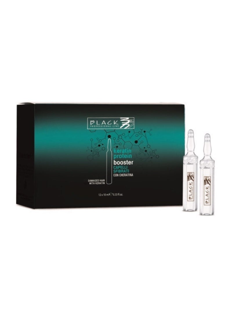 Black Professional Line Keratin Protein Booster Ampoules 10mlx12pcs - Image 1