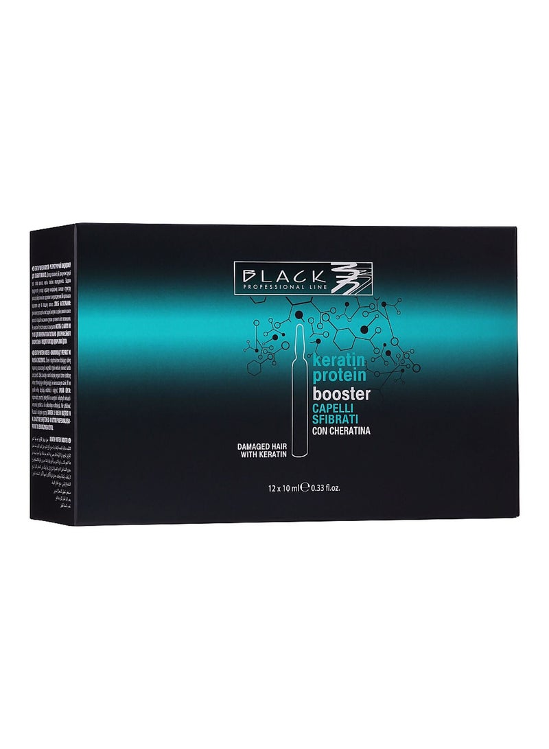 Black Professional Line Keratin Protein Booster Ampoules 10mlx12pcs - Image 2