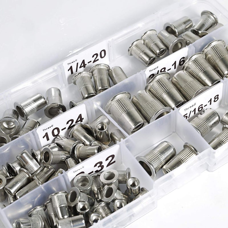 Sprite Science Stainless Steel Rivet Nuts Threaded Insert Nutsert Rivnuts 5 Sizes 8-32, 10-24, 1/4"-20, 5/16"-18, 3/8"-16 - Image 5