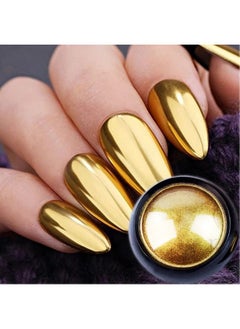 Holographic Mirror Nail Powders Chrome Gold Effect Pure Metallic Dust Sequins Uv Gel Nail Chrome Pigment For Nail Art Decoration