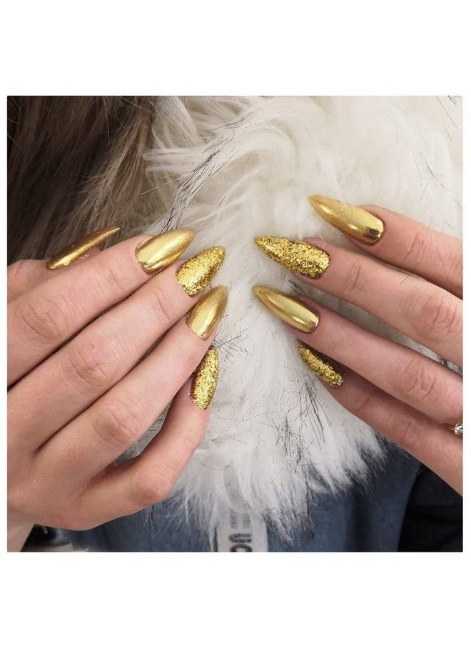 Vonrui - Holographic Mirror Nail Powders Chrome Gold Effect Pure Metallic Dust Sequins Uv Gel Nail Chrome Pigment For Nail Art Decoration - Image 1