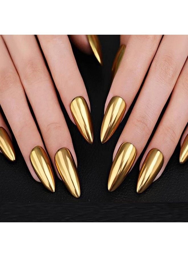 Vonrui - Holographic Mirror Nail Powders Chrome Gold Effect Pure Metallic Dust Sequins Uv Gel Nail Chrome Pigment For Nail Art Decoration - Image 1