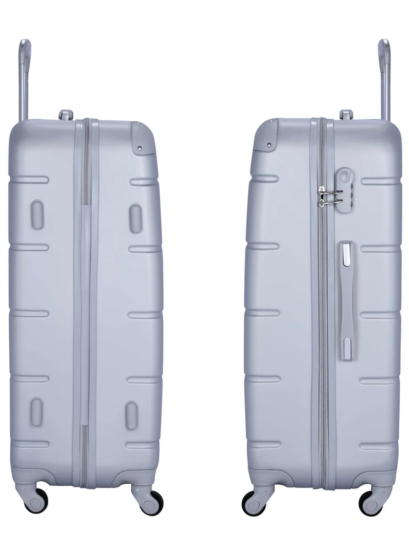 SENATOR Hard Case Travel Bag Trolley Luggage Set of 3 ABS Lightweight Suitcase with 4 Spinner Wheels A1012 Silver