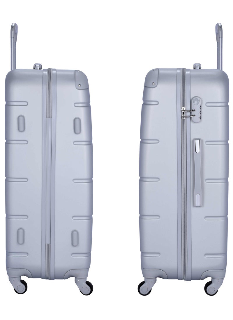 SENATOR - Hard Case Travel Bag Trolley Luggage Set of 3 ABS Lightweight Suitcase with 4 Spinner Wheels A1012 Silver - Image 1