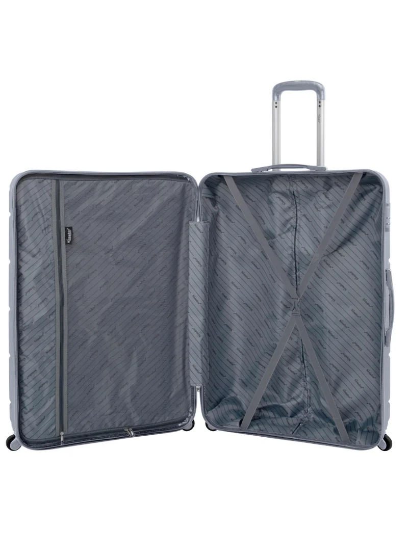 SENATOR Hard Case Travel Bag Trolley Luggage Set of 3 ABS Lightweight Suitcase with 4 Spinner Wheels A1012 Silver
