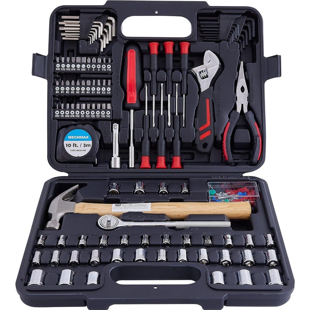 Home Repair Tool Set 149 Piece with Tool Box Storage Case, for Household, Garage, Apartment, Dorm, New House, Back to School, and as A Gift