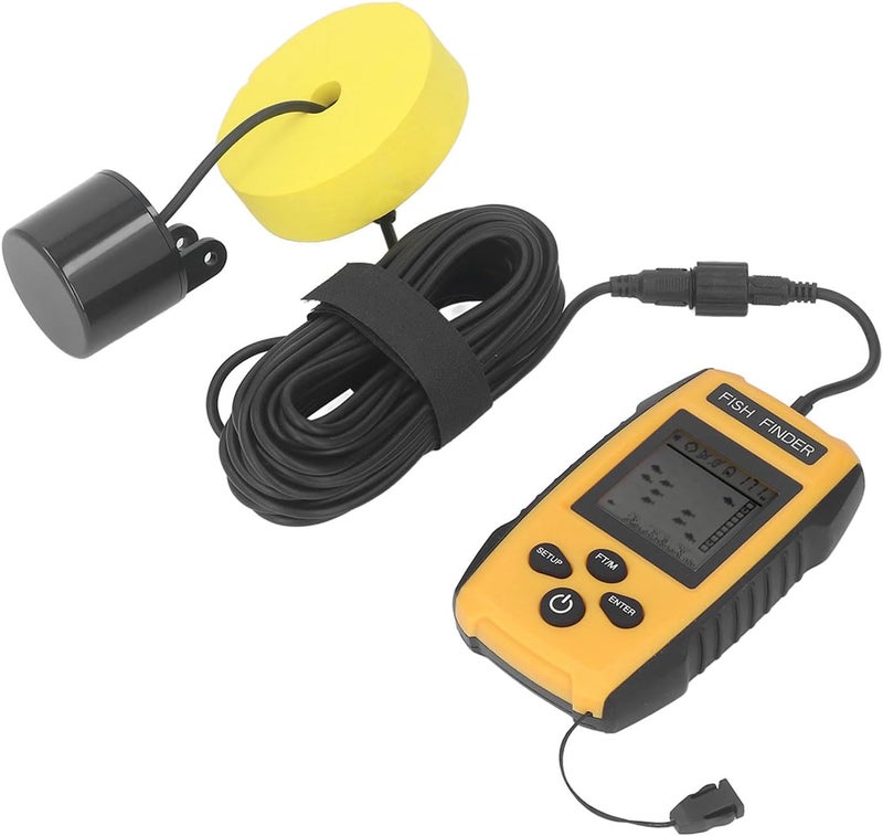 Jeanoko Portable Ultrasonic Fish Detector with LCD Display for Kayak and Offshore Fishing, 200kHz Sonar Sensor Underwater Depth Finder for 4-5 Hours, ABSDetector - Image 3