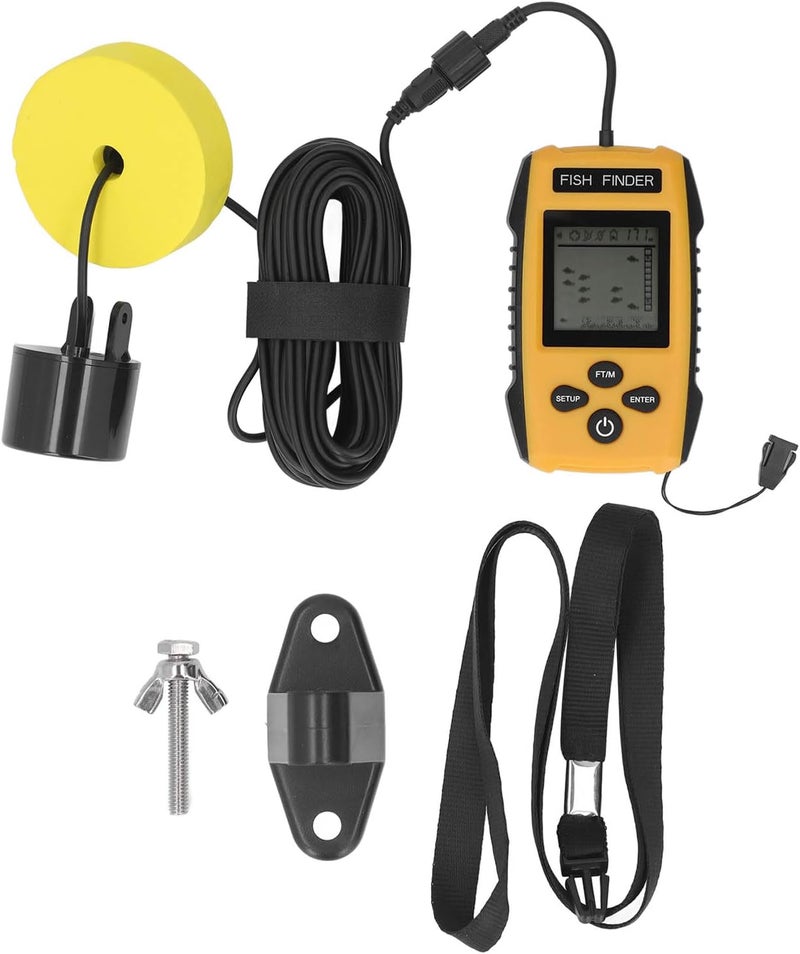 Jeanoko Portable Ultrasonic Fish Detector with LCD Display for Kayak and Offshore Fishing, 200kHz Sonar Sensor Underwater Depth Finder for 4-5 Hours, ABSDetector - Image 1
