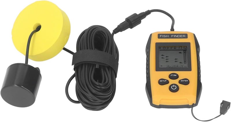 Jeanoko Portable Ultrasonic Fish Detector with LCD Display for Kayak and Offshore Fishing, 200kHz Sonar Sensor Underwater Depth Finder for 4-5 Hours, ABSDetector - Image 2