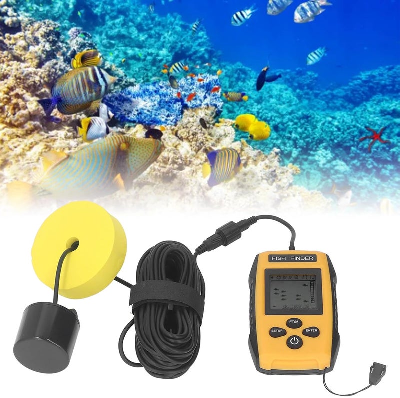 Jeanoko Portable Ultrasonic Fish Detector with LCD Display for Kayak and Offshore Fishing, 200kHz Sonar Sensor Underwater Depth Finder for 4-5 Hours, ABSDetector - Image 4
