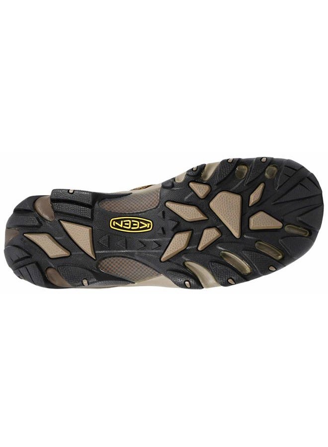 KEEN Utility أحذية عمل للرجال برباط منخفض من الفلنت، بني كاسكيد/كافيه كراميل، مقاس 10 عريض - Image 4