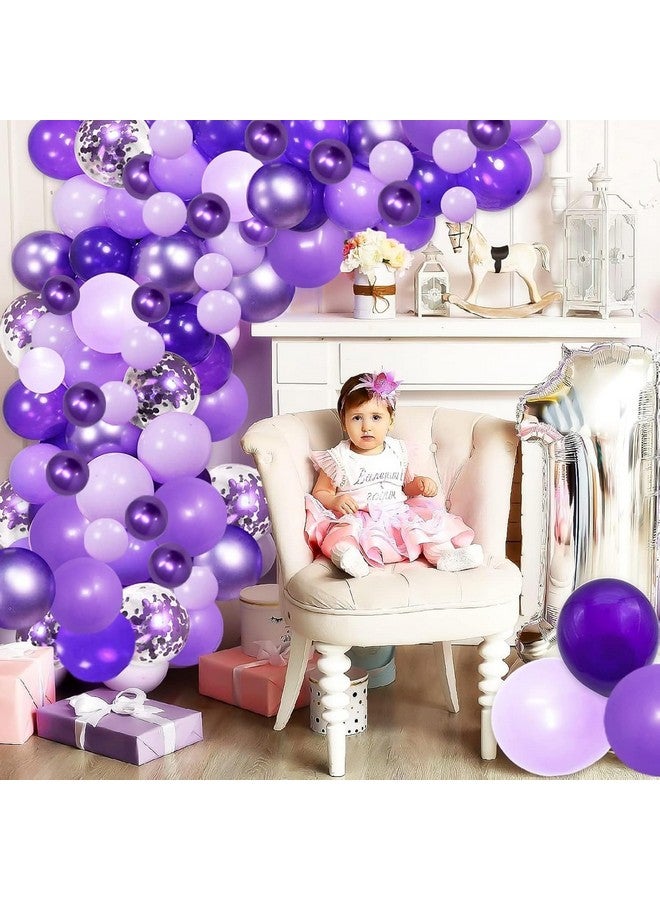 OuMuaMua Purple Shades Balloons Garland Arch Kit-116Pcs 5"/10"/ 12" Dark Pastel Light Metallic Confetti Purple Balloons Arch Set for Wedding Birthday Baby Shower Graduation Party Decorations - Image 2