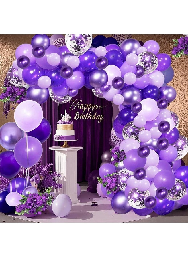 OuMuaMua Purple Shades Balloons Garland Arch Kit-116Pcs 5"/10"/ 12" Dark Pastel Light Metallic Confetti Purple Balloons Arch Set for Wedding Birthday Baby Shower Graduation Party Decorations - Image 1