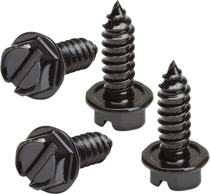 OttoSpeed Rustproof Black License Plate Screws for Securing License Plates, Frames and Covers on Cars and Trucks (Black Zinc Plated) - Image 1