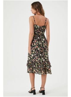 FOREVER 21 Floral Print Sweetheart Midi Dress  - Image 1