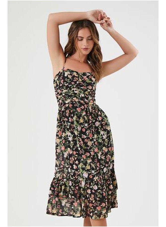 FOREVER 21 Floral Print Sweetheart Midi Dress  - Image 3