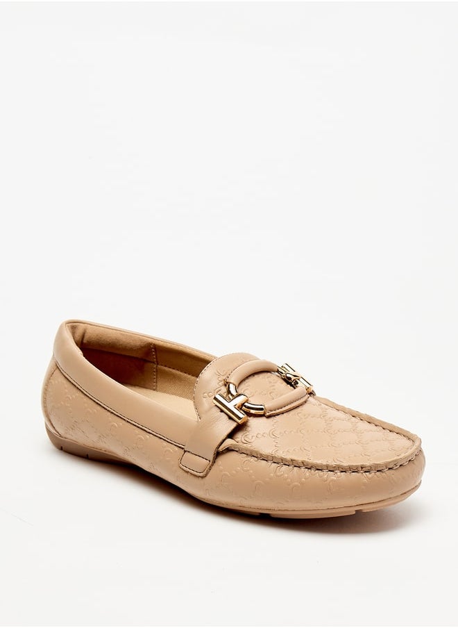Le Confort Textured Slip-On Moccasins with Metal Accent  - Image 1