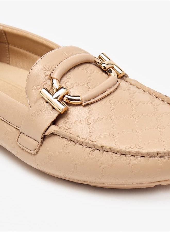 Le Confort Textured Slip-On Moccasins with Metal Accent  - Image 5