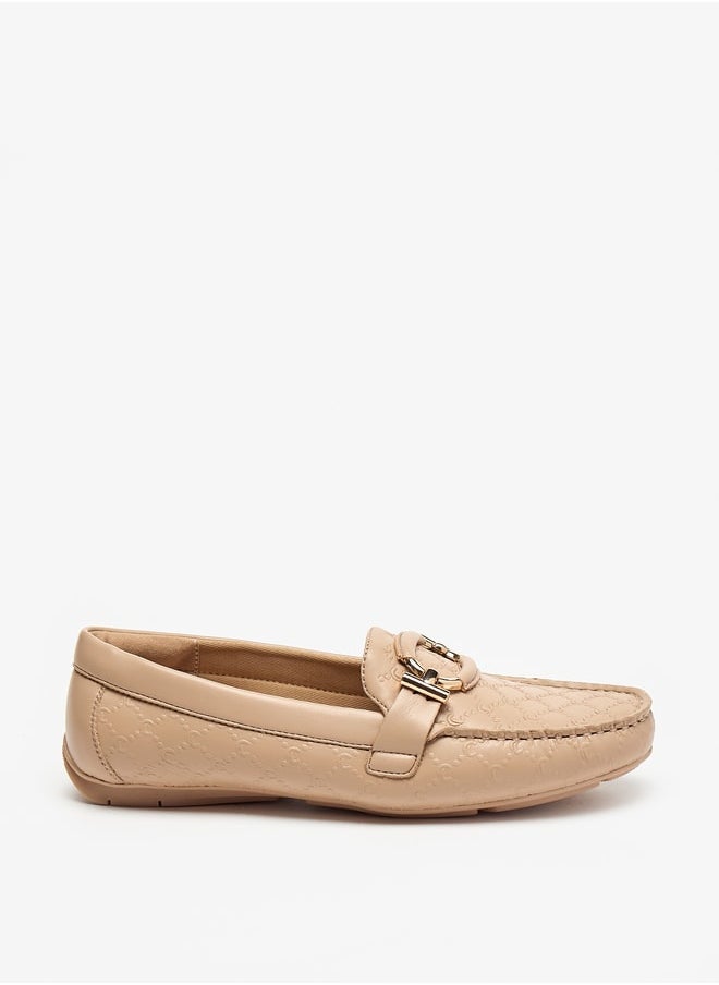 Le Confort Textured Slip-On Moccasins with Metal Accent  - Image 3