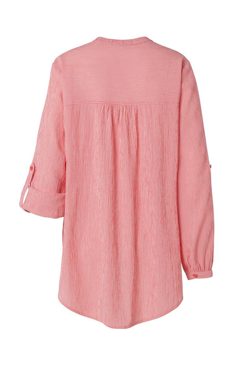 Tchibo Women Split Neck Long Sleeve Stripe Shirt, Multicolor - Image 3