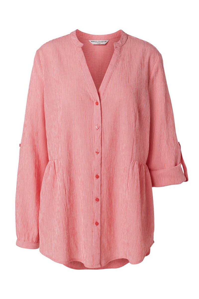 Tchibo Women Split Neck Long Sleeve Stripe Shirt, Multicolor - Image 2