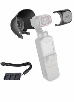 SYOSI Lens Hood for DJI OSMO Pocket 2 + Lens Cover Cap + Hand Lanyard Camera Accessories Combo Lens Sunshade Guard Prevent Glare Protective Caps Adapter Holder Gimbal Protector Prevent Collision Scratch  - Image 1