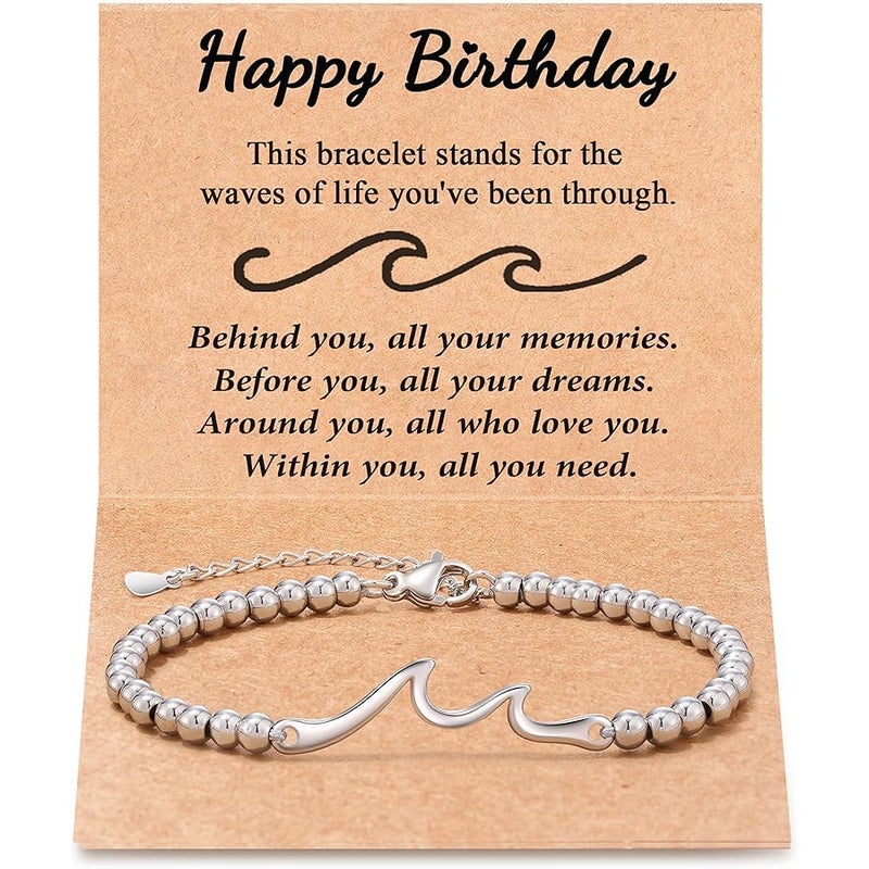 Tarsus Birthday Gifts for Women, Through The Waves of Life, Birthday Bracelet for Women Friend Sister Daughter Mom Grandma... - Image 1