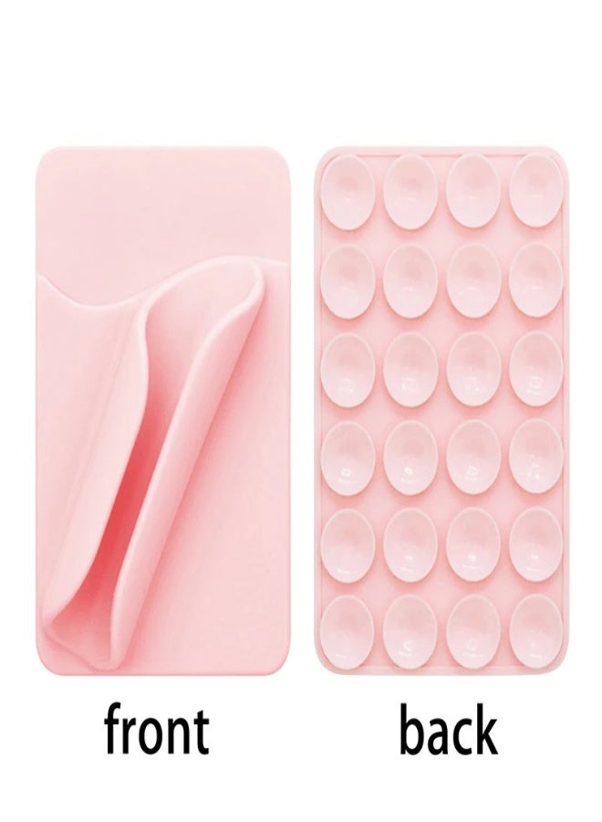 AROAQ 2-in-1 Silicone Mobile Phone Lipstick & Card Holder – Suction Cup Mount, Portable Lip Gloss & Card Organizer for All Phones , Baby Pink - Image 2