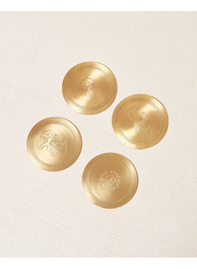 Chumbak Rani Bagh Coasters Gift Set - Set of 4, 4"dia | Palace Memoirs