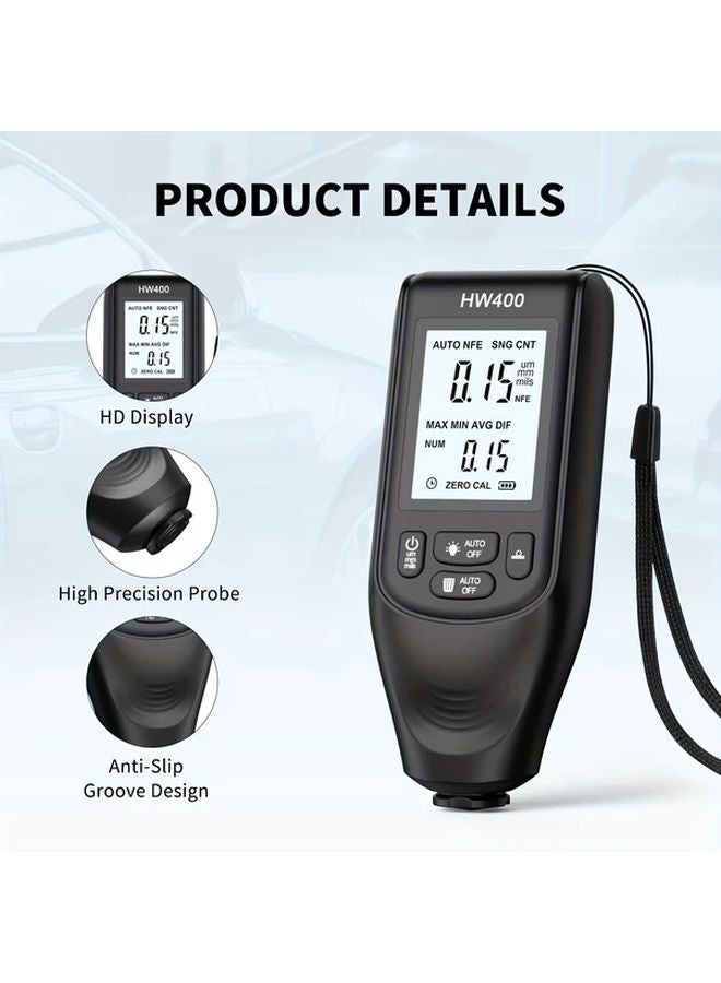 Black Digital Car Paint Thickness Gauge Auto Bodywork Inspection Tool 0 2000UM - Image 3