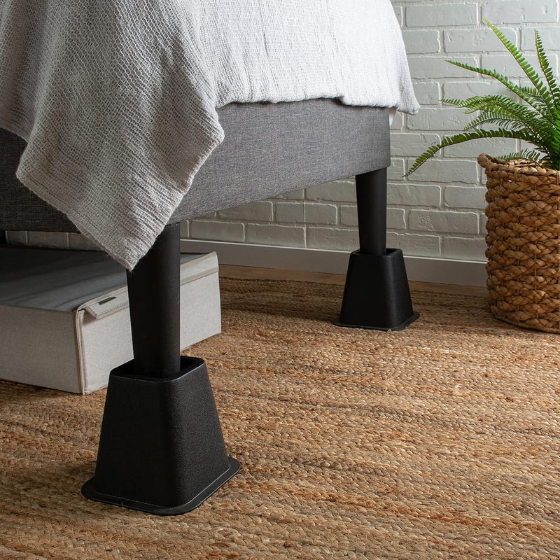Simplify Bed Riser - Bed Lifters - Furniture Risers for Bed, Chairs, Tables - Black - Pack of 4-6 Inch Long - Image 3