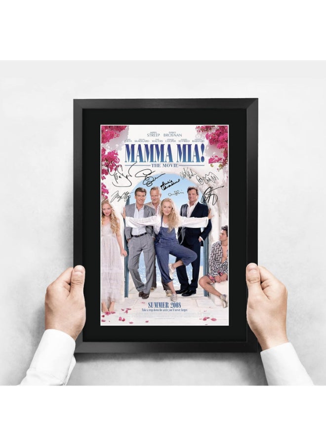 HWC Trading HWC Trading Mamma Mia! Movie Poster Meryl Streep, Pierce Brosnan 16 x 12 inch Framed Gifts Printed Poster Signed Autograph Picture for Movie Memorabilia Fans - 16" x 12" Framed  - Image 3