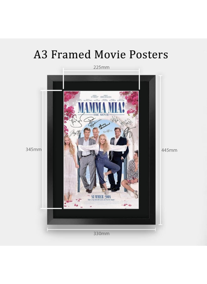 HWC Trading HWC Trading Mamma Mia! Movie Poster Meryl Streep, Pierce Brosnan 16 x 12 inch Framed Gifts Printed Poster Signed Autograph Picture for Movie Memorabilia Fans - 16" x 12" Framed  - Image 2