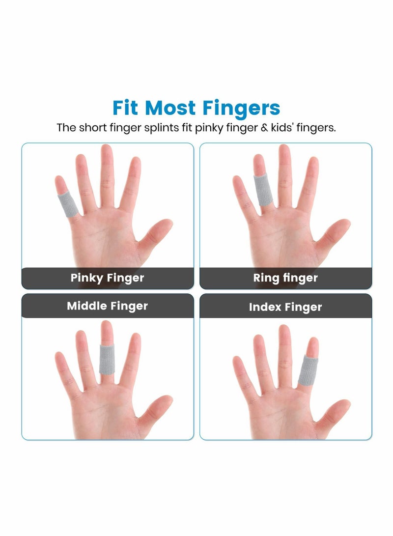 SYOSI Finger Sleeves 10PCS Thumb Splint Brace for Triggger Finger Support Breathable Elastic Finger Tape Compression Pression Protector for Reliving Pain Compression Aid for Sports Gray  - Image 4