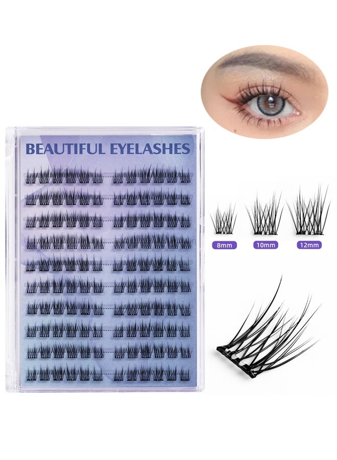 فلاي رود مجموعة تمديد الرموش ذاتية اللصق، مجموعة رموش ناعمة للمبتدئين (مع ملقط)، مجموعة تمديد الرموش اللاصقة 8 مم، 10 مم، 12 مم - 120 قطعة - Image 1