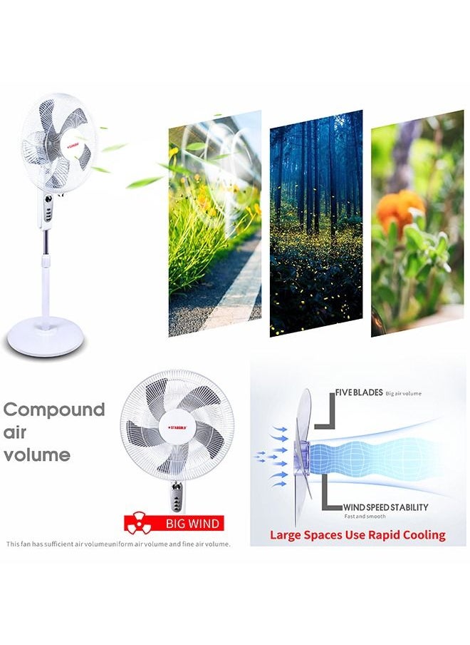Stargold - Pedestal Fan Oscillating 60W Electric Stand Fan, 3 Speed, Quite Cooling Fan For Indoor And Outdoor - Image 1