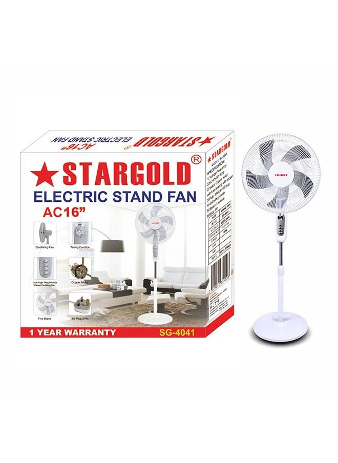 Stargold - Pedestal Fan Oscillating 60W Electric Stand Fan, 3 Speed, Quite Cooling Fan For Indoor And Outdoor - Image 1