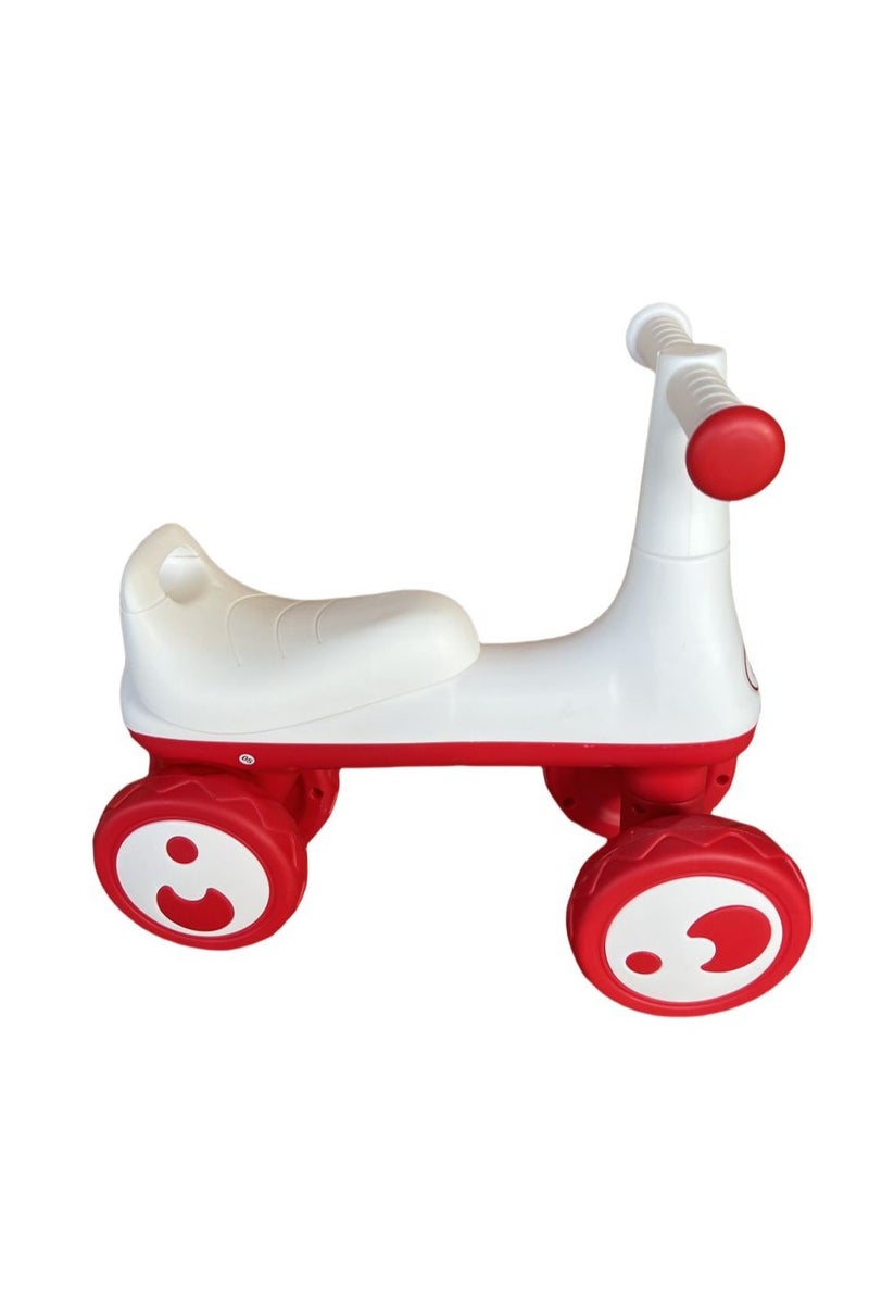 Kids Ride On Cycle, Cycle for Toddlers 1+ Years, Boys & Girls, 4-Wheel Balance Bike Indoor Outdoor Ride-On - Red - Image 3