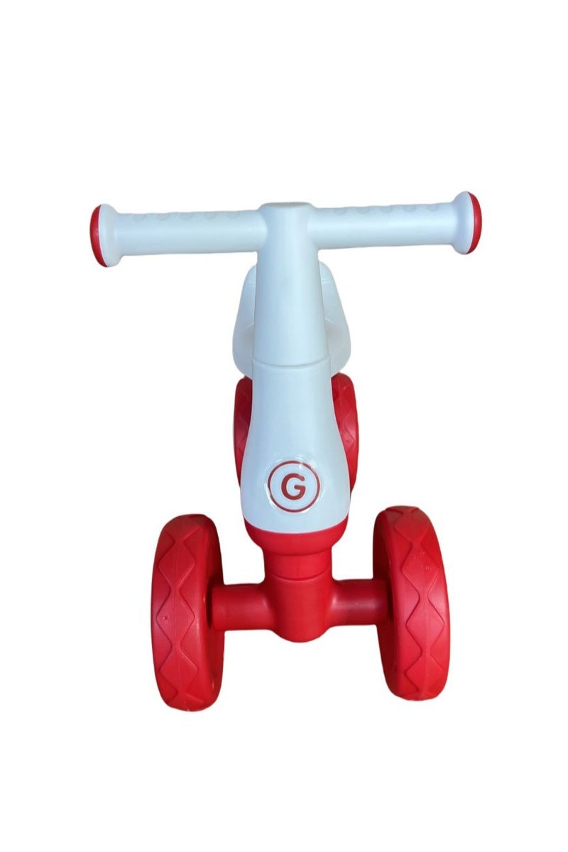 Kids Ride On Cycle, Cycle for Toddlers 1+ Years, Boys & Girls, 4-Wheel Balance Bike Indoor Outdoor Ride-On - Red - Image 2